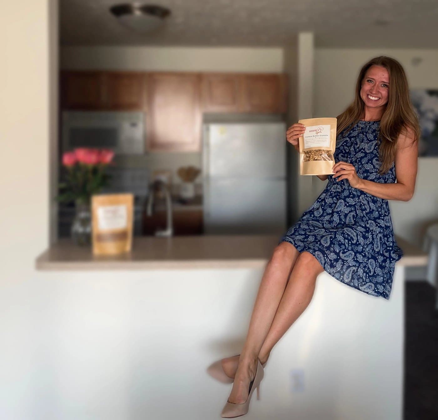 Emily Principe in the Honey Girl kitchen